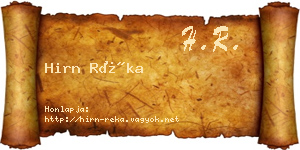 Hirn Réka névjegykártya